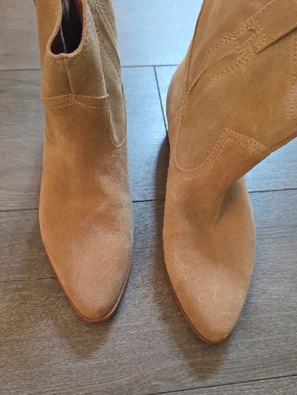 Lucky Brand Hadrya Tan Suede Ankle Boots - Picture 4 of 8